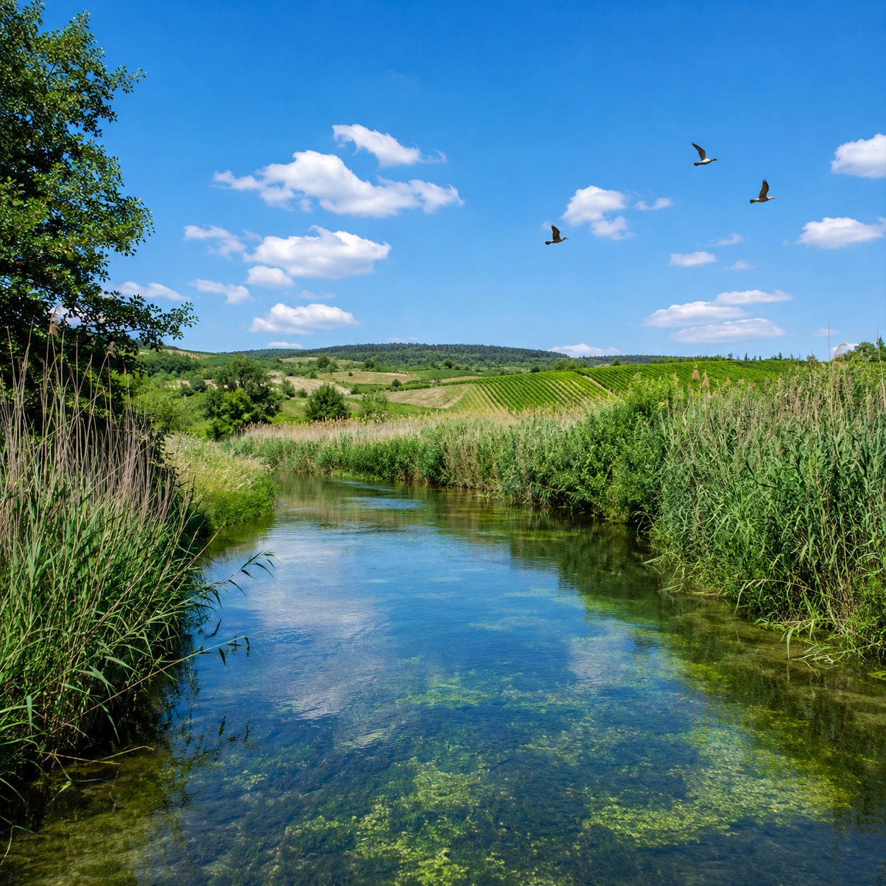 Ländliche Landschaft in Ungarn als Eindruck für das Wohnen rund um Lápafő