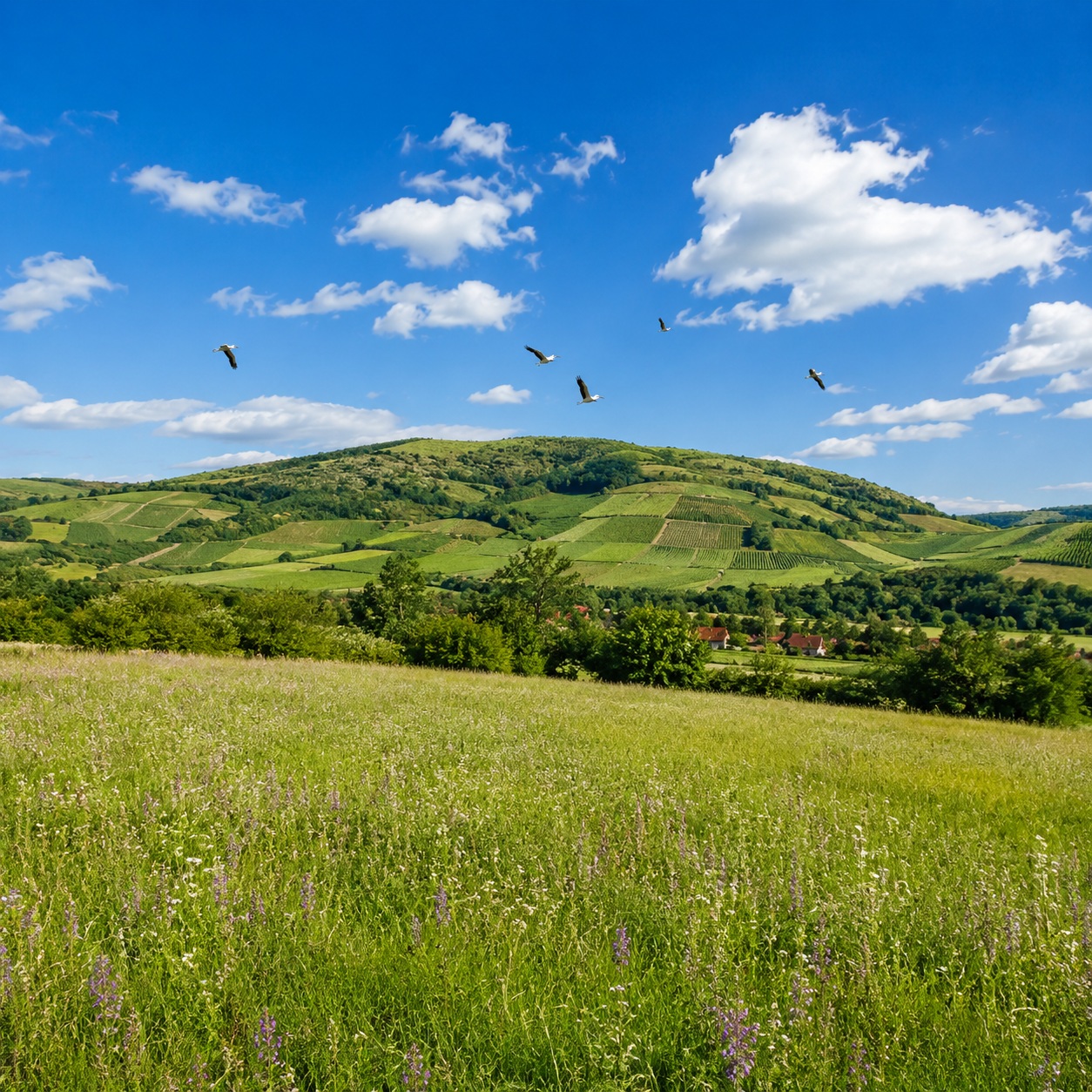 Ländliche Landschaft in Ungarn als Eindruck für das Wohnen rund um Tamási