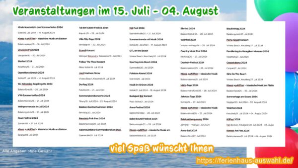 Veranstalungen am Balaton