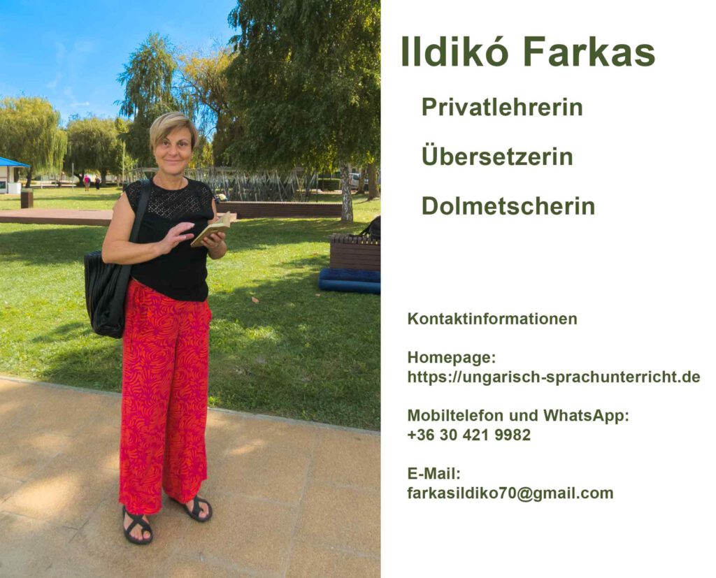 Ungarisch online lernen mit Ildiko Farkas - virtuell und präsenz Unterricht am Balaton in Fonyod und Umgebung.