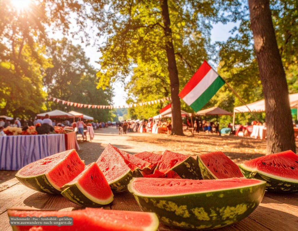 Regionaler Bauernmarkt in Kaptalantoti am Balaton – Liliomkert-Piac mit regionalen Produkten, Handwerk und Genuss unter freiem Himmel.