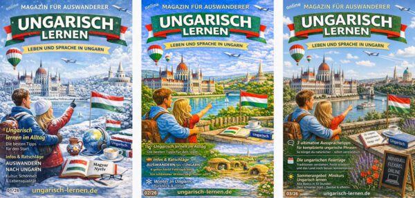 Drei Ausgaben des Online-Magazins „Ungarisch lernen“ für Auswanderer mit Tipps zu Sprache, Alltag, Kultur und Leben in Ungarn